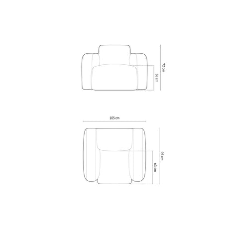 Molino Sessel mit Bezug aus Boucle (Bal2083) in Dunkelgrau, 105x95 cm – Bild 2