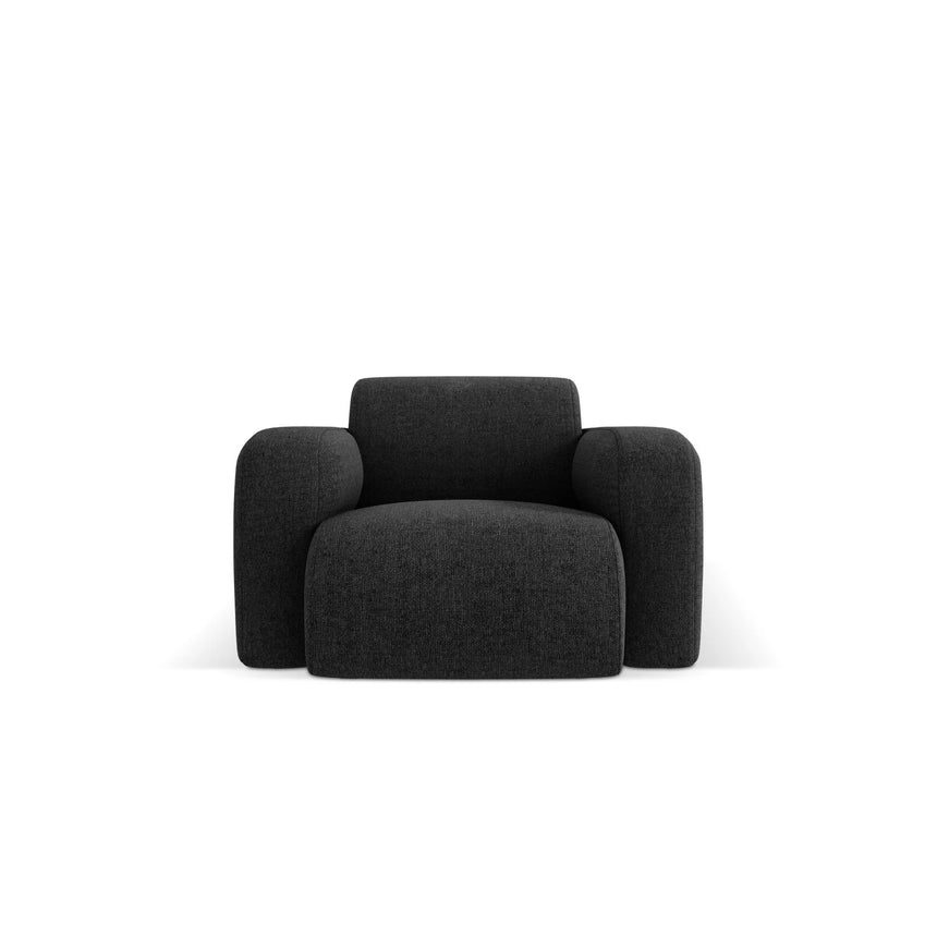 Molino Sessel mit Bezug aus Chenille (Haga19) in Schwarz, 105x95 cm – Bild 1