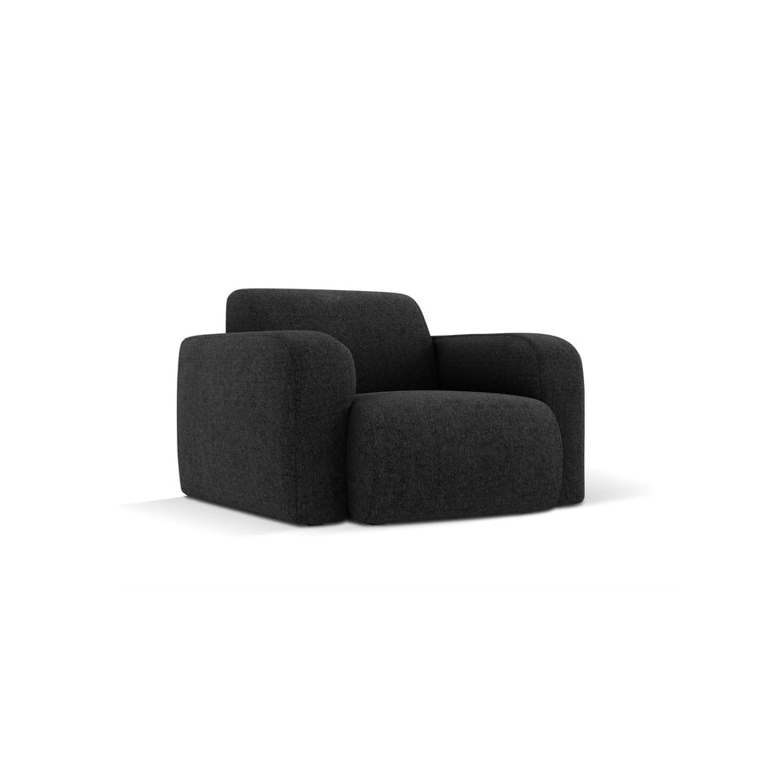 Molino Sessel mit Bezug aus Chenille (Haga19) in Schwarz, 105x95 cm – Bild 4