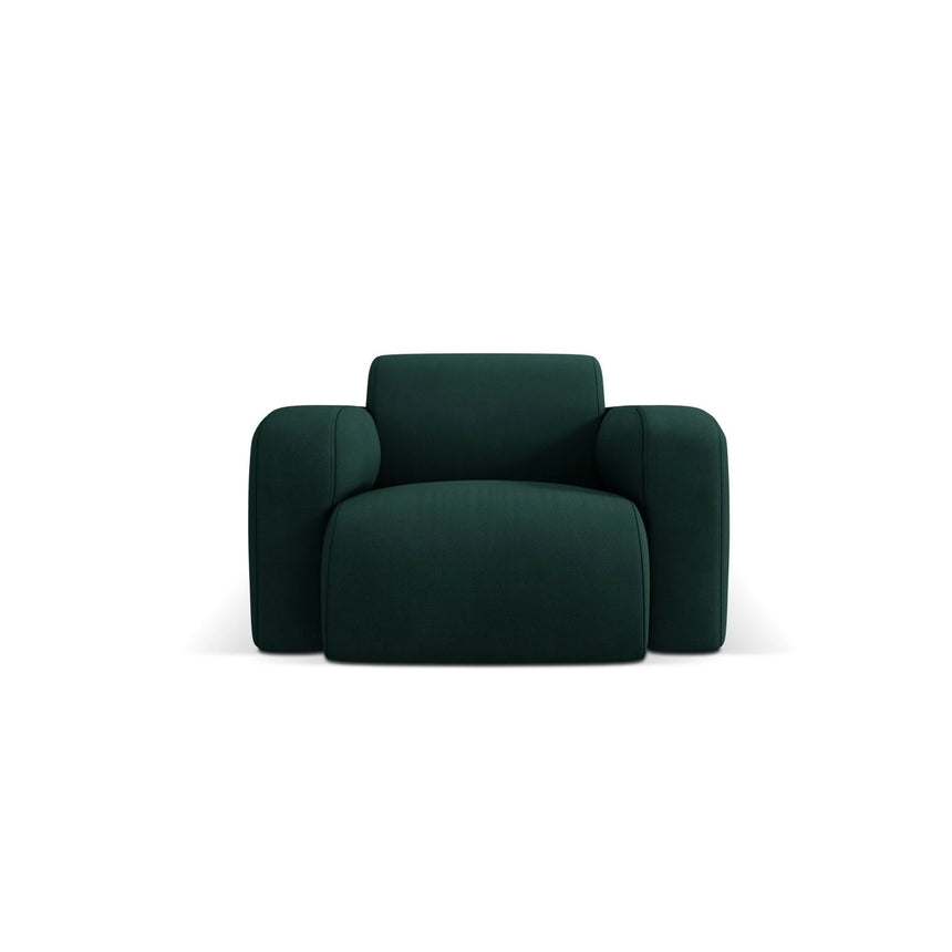 Molino Sessel mit Bezug aus Chenille (Reb16) in Flaschengrün, 105x95 cm – Bild 1