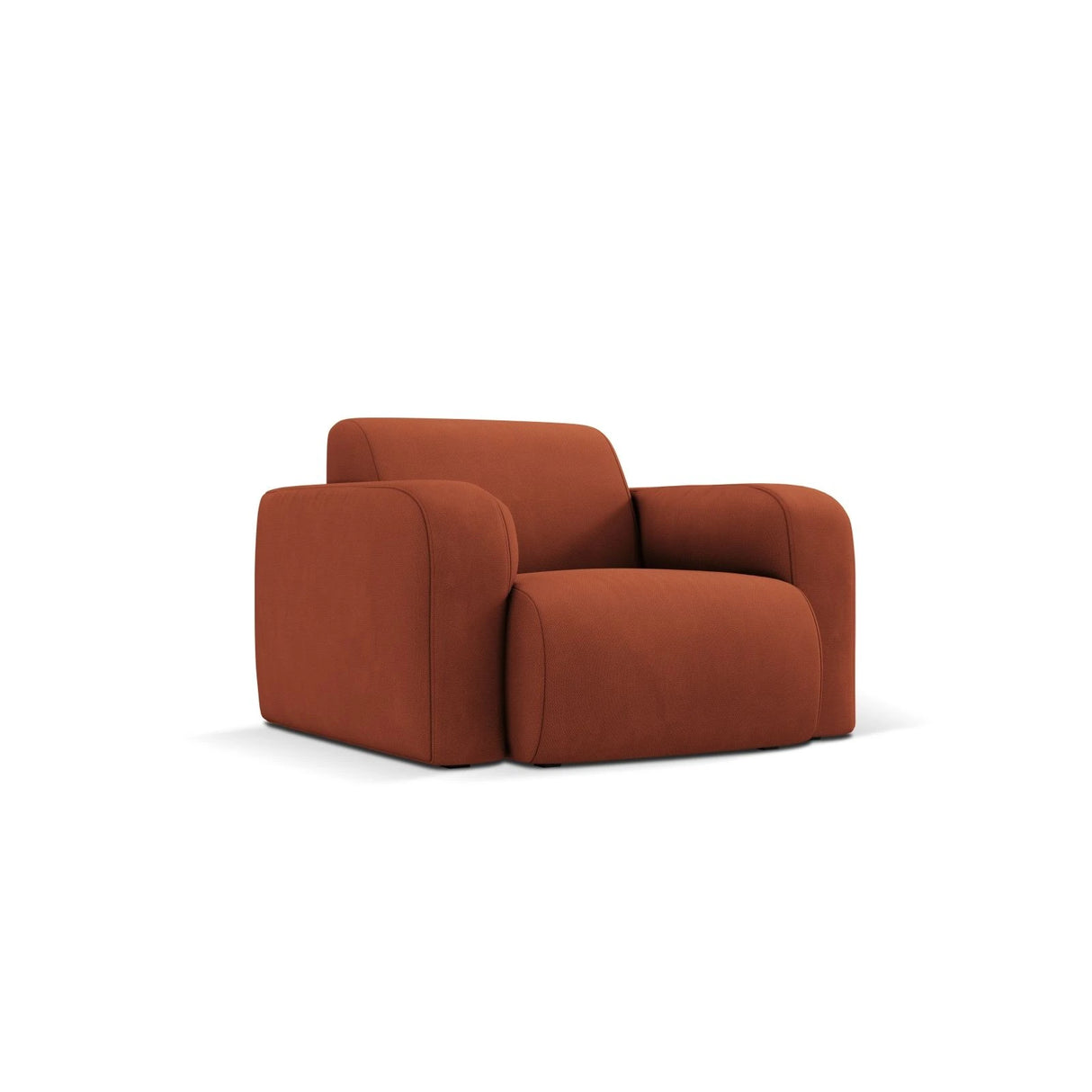 Molino Sessel mit Bezug aus Chenille (Reb20) in Orange, 105x95 cm – Bild 3