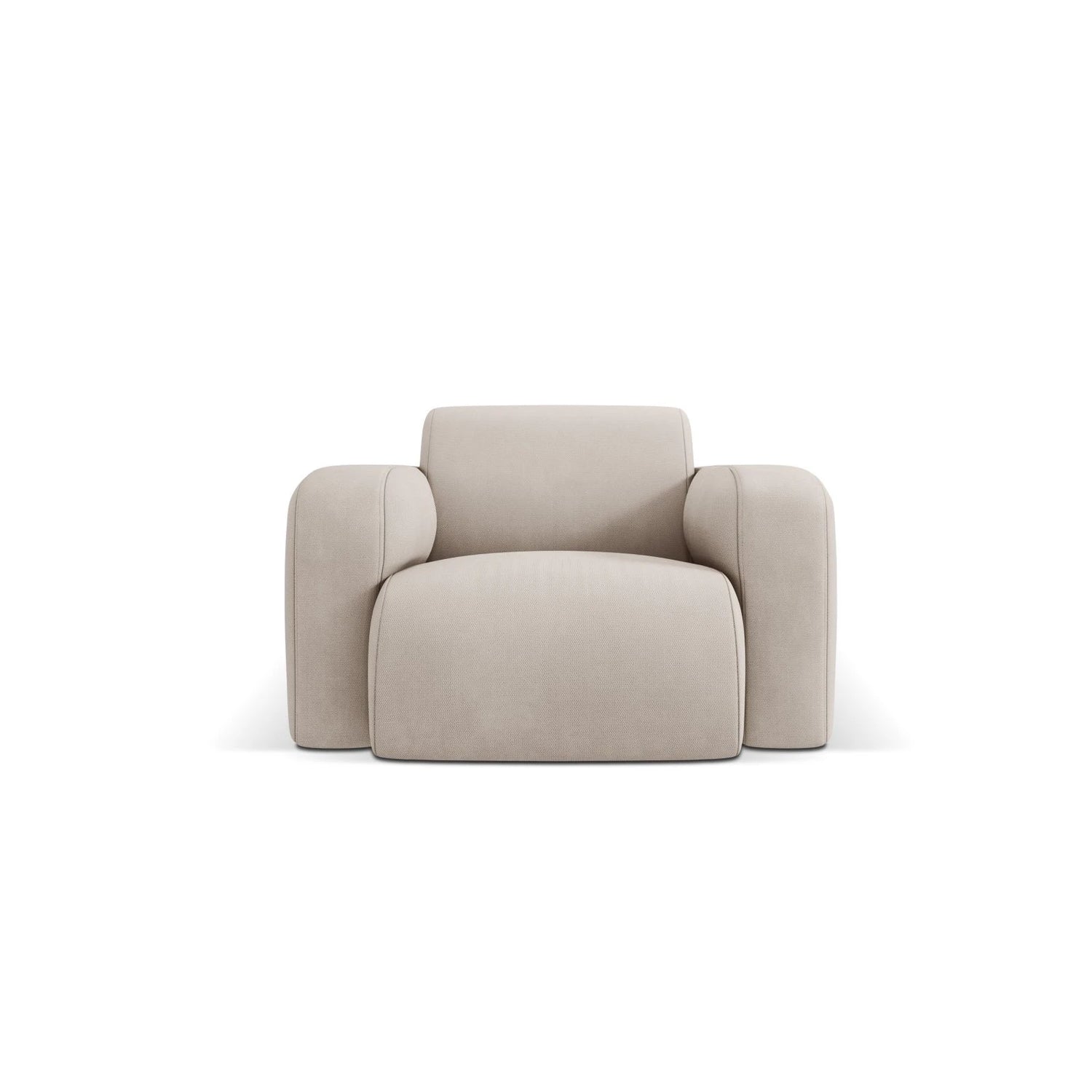 Molino Sessel mit Bezug aus Chenille (Reb25) in Beige, 105x95 cm – Bild 1