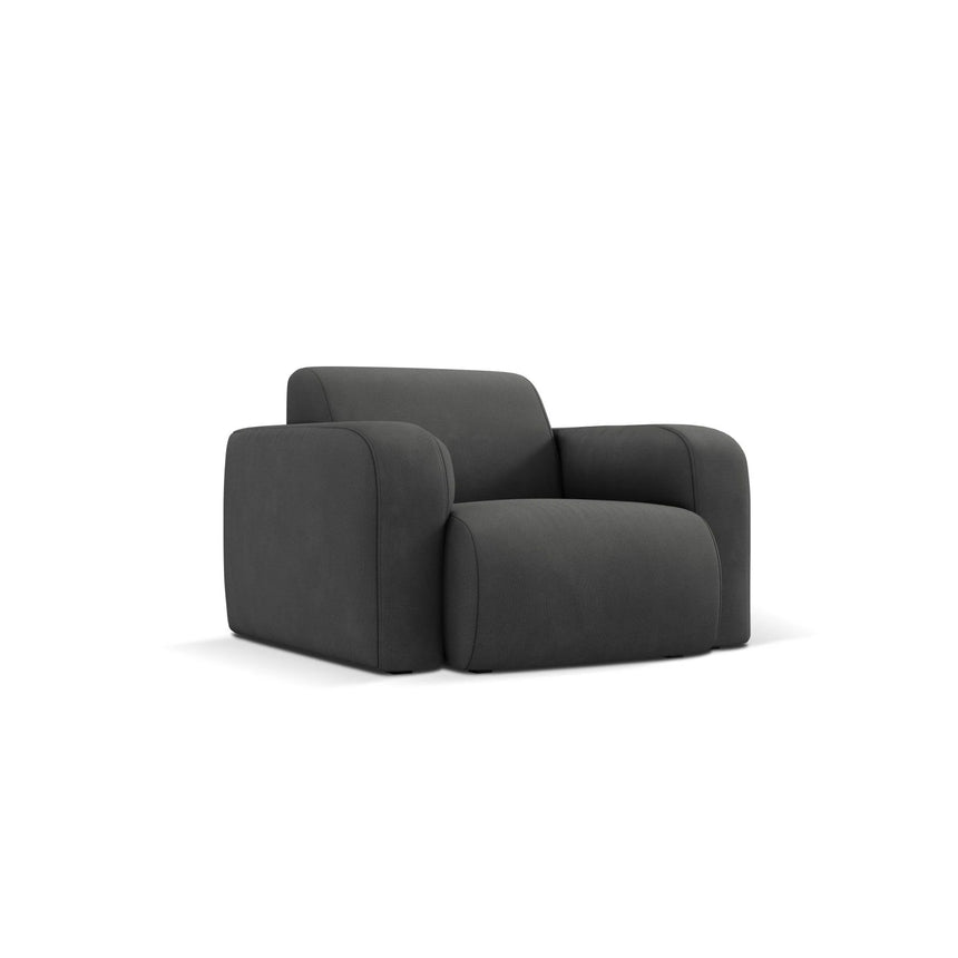 Molino Sessel mit Bezug aus Chenille (Reb3) in Dunkelgrau, 105x95 cm – Bild 3