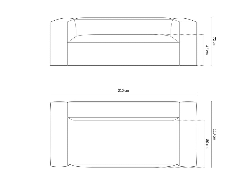 Nuria 3-Sitzer Sofa mit Bezug aus Boucle (MoAn) in Anthrazit, 210x110 cm – Bild 5