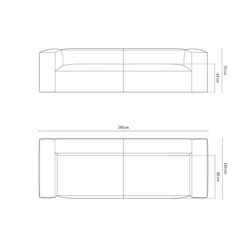Nuria 5-Sitzer Sofa mit Bezug aus Boucle (MoAn) in Anthrazit, 110x290 cm – Bild 2