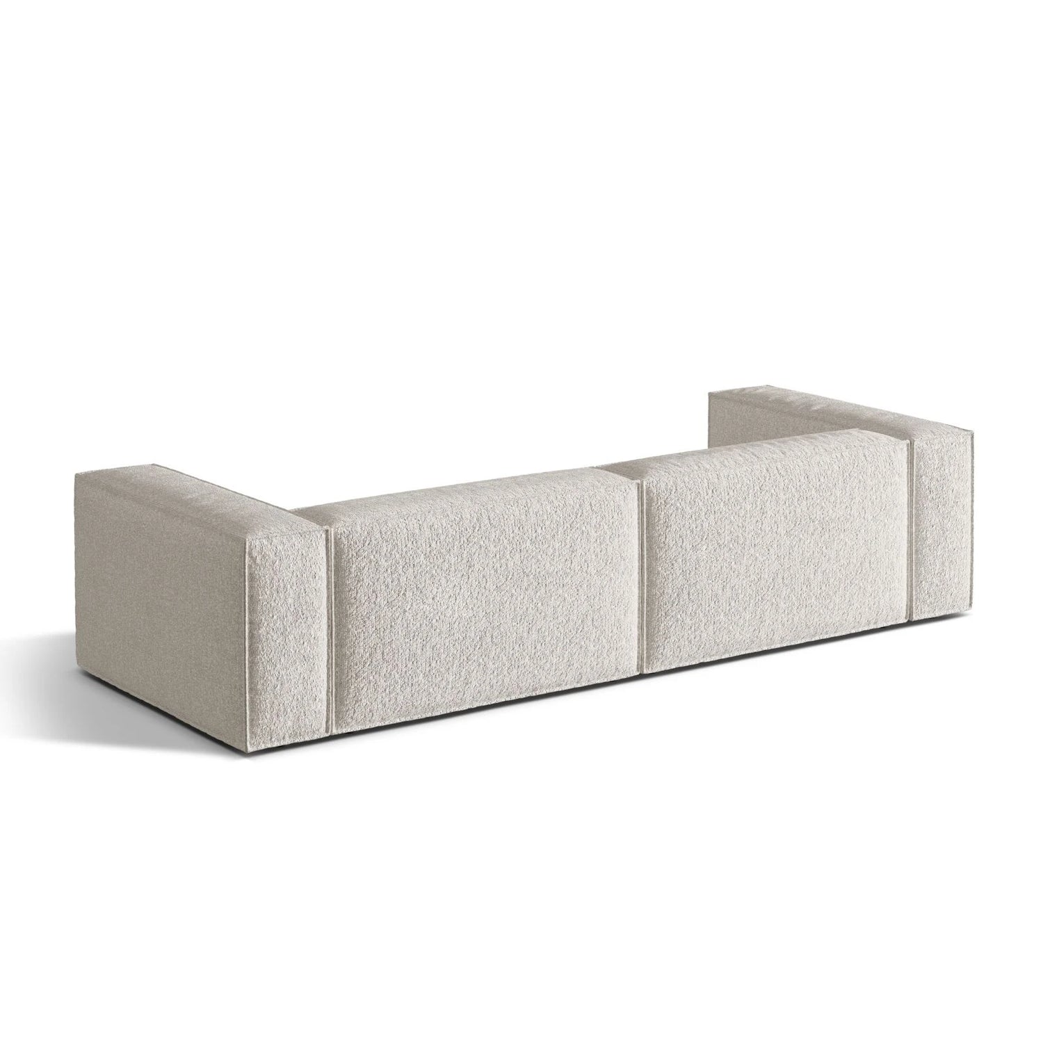 Nuria 5-Sitzer Sofa mit Bezug aus Boucle (MonPea) in Grey Beige Melange, 110x290 cm – Bild 4