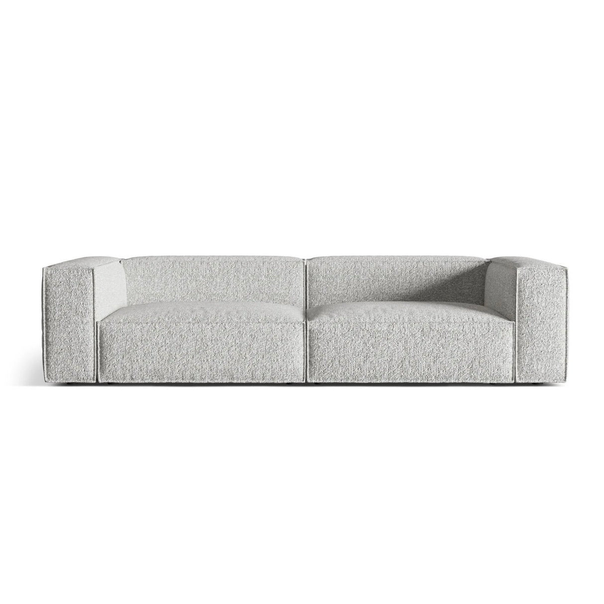 Nuria 5-Sitzer Sofa mit Bezug aus Boucle (MonSil) in Silber, 110x290 cm – Bild 1