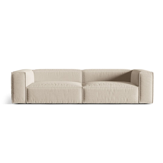Nuria 5-Sitzer Sofa mit Bezug aus Samt, Boucle oder Strukturstoff, 110x290 cm – Bild 1