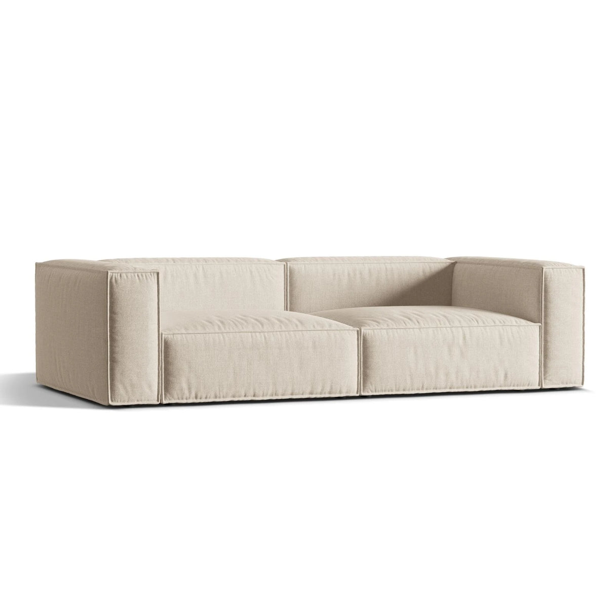 Nuria 5-Sitzer Sofa mit Bezug aus Samt, Boucle oder Strukturstoff, 110x290 cm – Bild 3