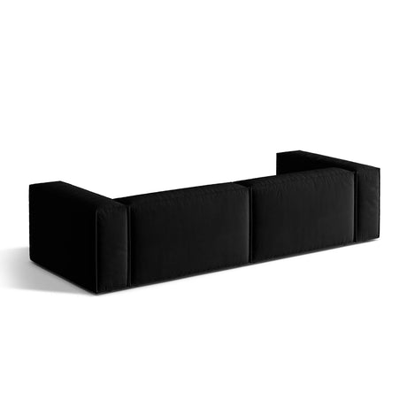 Nuria 5-Sitzer Sofa mit Bezug aus Samt (PariBla) in Schwarz, 110x290 cm – Bild 4