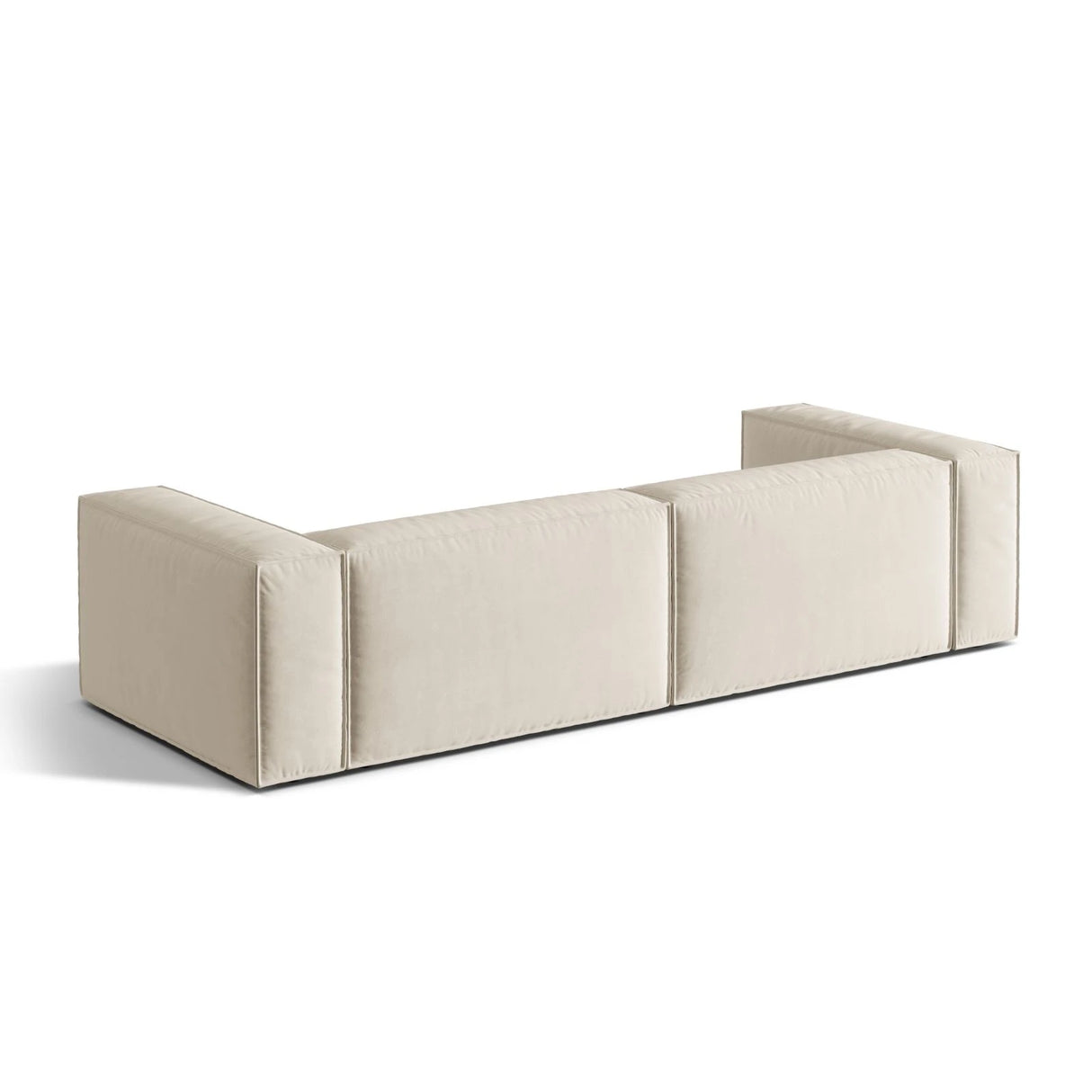 Nuria 5-Sitzer Sofa mit Bezug aus Samt (PariCre) in Beige, 110x290 cm – Bild 4