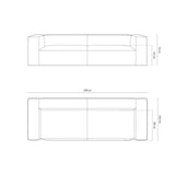 Nuria 5-Sitzer Sofa mit Bezug aus Samt (PariDB) in Dunkelblau, 110x290 cm – Bild 2