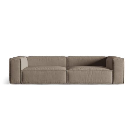 Nuria 5-Sitzer Sofa mit Bezug aus Samt (PariKha) in Concrete, 110x290 cm – Bild 1