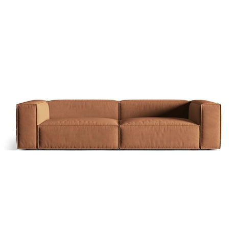 Nuria 5-Sitzer Sofa mit Bezug aus Samt (ParTej) in Honey, 110x290 cm – Bild 1