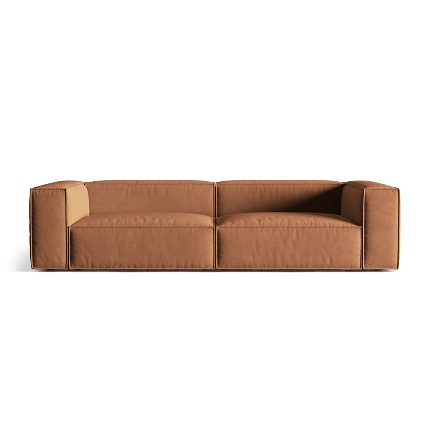 Nuria 5-Sitzer Sofa mit Bezug aus Samt (ParTej) in Honey, 110x290 cm – Bild 1