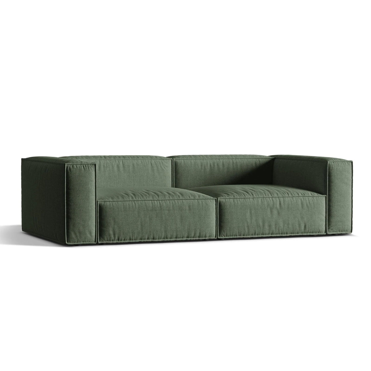 Nuria 5-Sitzer Sofa mit Bezug aus Strukturierter Stoff (Lib12) in Moss Green, 110x290 cm – Bild 3
