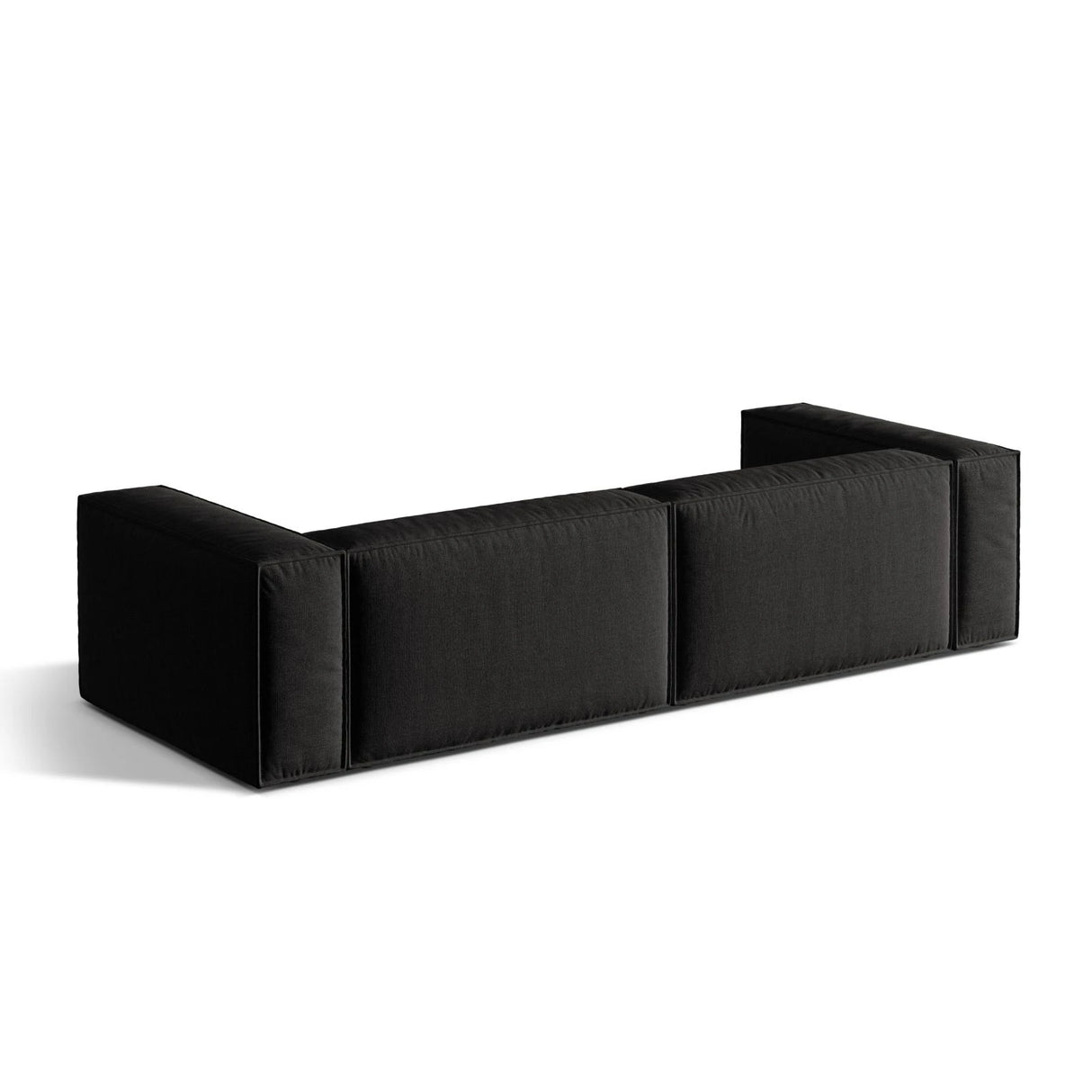 Nuria 5-Sitzer Sofa mit Bezug aus Strukturierter Stoff (Lib22) in Schwarz, 110x290 cm – Bild 4