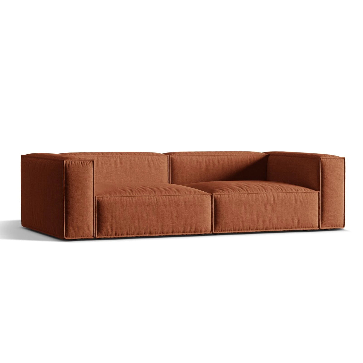 Nuria 5-Sitzer Sofa mit Bezug aus Strukturierter Stoff (Lib9) in Ziegel, 110x290 cm – Bild 3