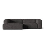 Nuria Ecksofa Links, mit Bezug aus Boucle (MoAn) in Anthrazit, 147x292 cm – Bild 1