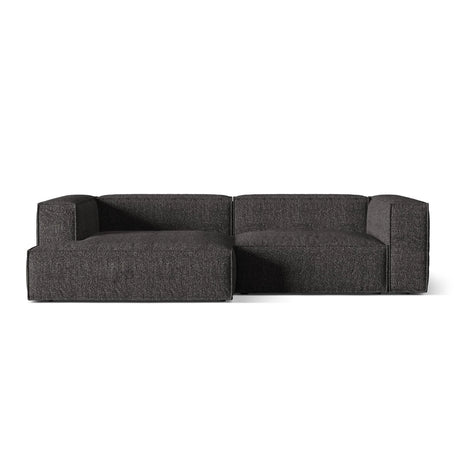 Nuria Ecksofa Links, mit Bezug aus Boucle (MoAn) in Anthrazit, 147x292 cm – Bild 1