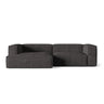 Nuria Ecksofa Links, mit Bezug aus Boucle (MoAn) in Anthrazit, 147x292 cm – Bild 1