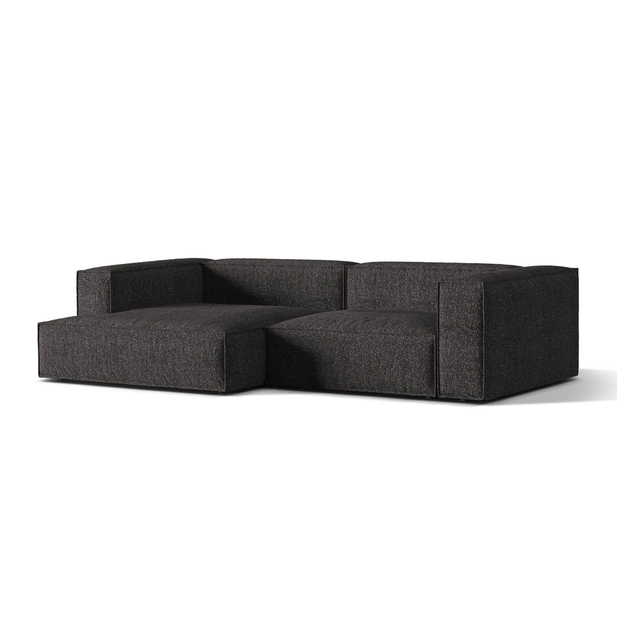 Nuria Ecksofa Links, mit Bezug aus Boucle (MoAn) in Anthrazit, 147x292 cm – Bild 3