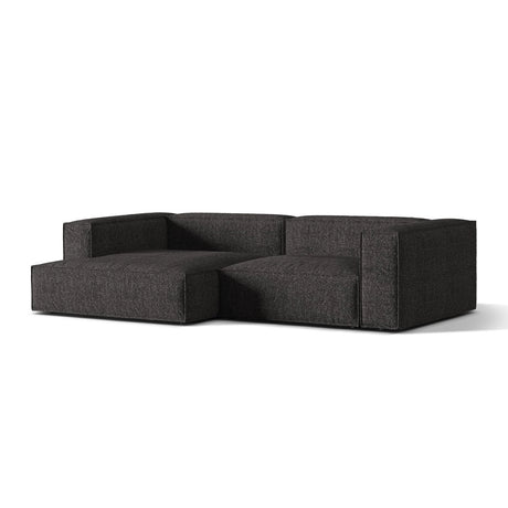 Nuria Ecksofa Links, mit Bezug aus Boucle (MoAn) in Anthrazit, 147x292 cm – Bild 3