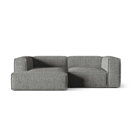 Nuria Ecksofa Links, mit Bezug aus Boucle (MoGra) in Graphit, 147x252 cm – Bild 1