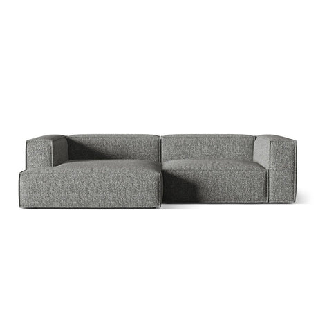 Nuria Ecksofa Links, mit Bezug aus Boucle (MoGra) in Graphit, 147x292 cm – Bild 1