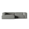 Nuria Ecksofa Links, mit Bezug aus Boucle (MoGra) in Graphit, 147x292 cm – Bild 1