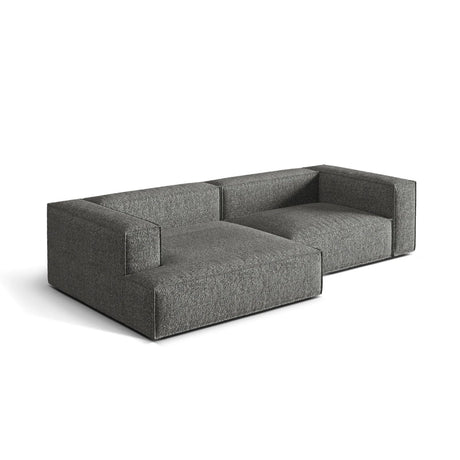 Nuria Ecksofa Links, mit Bezug aus Boucle (MoGra) in Graphit, 147x292 cm – Bild 4