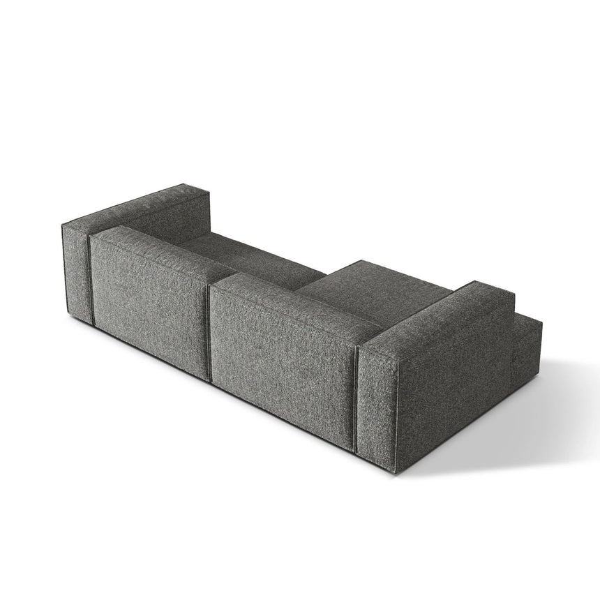 Nuria Ecksofa Links, mit Bezug aus Boucle (MoGra) in Graphit, 147x292 cm – Bild 5