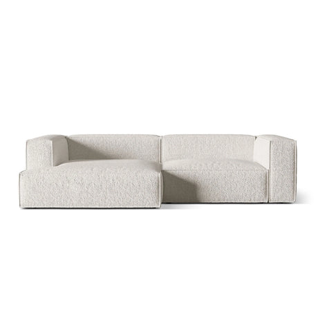 Nuria Ecksofa Links, mit Bezug aus Boucle (MonPea) in Grey Beige Melange, 147x292 cm – Bild 1