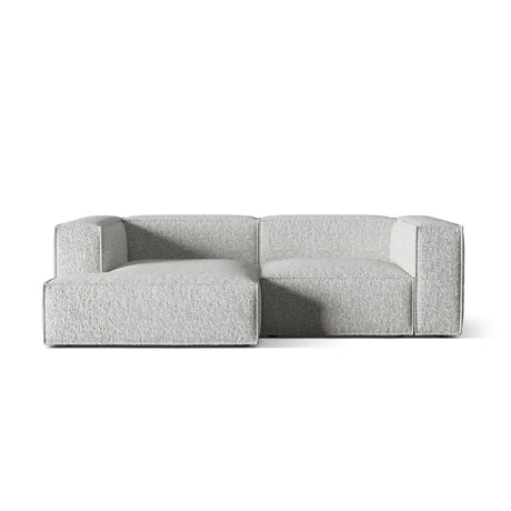 Nuria Ecksofa Links, mit Bezug aus Boucle (MonSil) in Silber, 147x252 cm – Bild 1