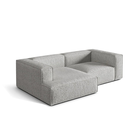Nuria Ecksofa Links, mit Bezug aus Boucle (MonSil) in Silber, 147x252 cm – Bild 4