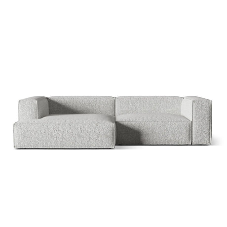 Nuria Ecksofa Links, mit Bezug aus Boucle (MonSil) in Silber, 147x292 cm – Bild 1