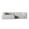 Nuria Ecksofa Links, mit Bezug aus Boucle (MonSil) in Silber, 147x292 cm – Bild 1