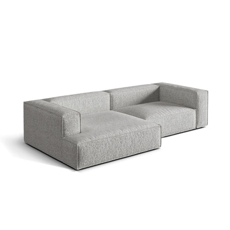 Nuria Ecksofa Links, mit Bezug aus Boucle (MonSil) in Silber, 147x292 cm – Bild 4