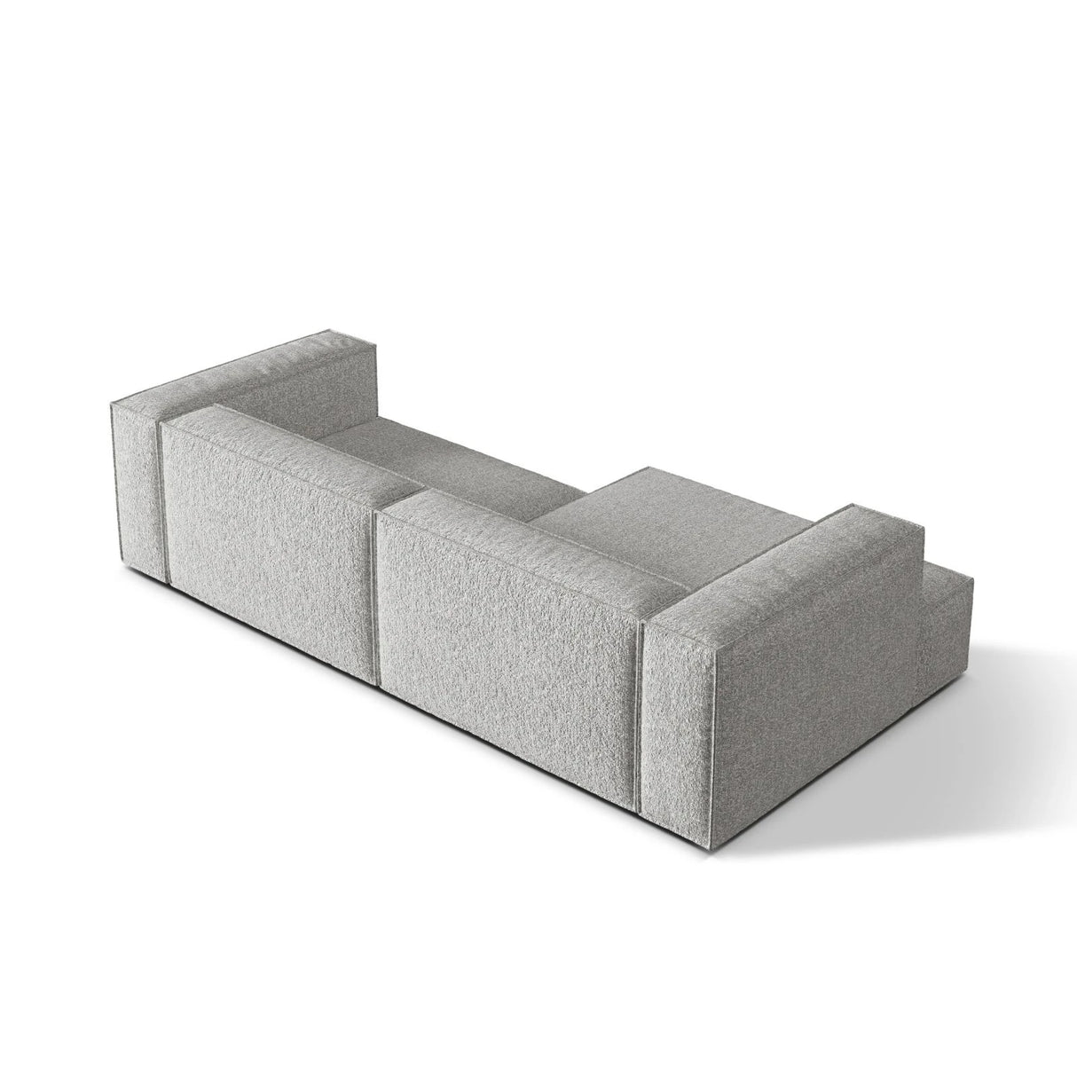 Nuria Ecksofa Links, mit Bezug aus Boucle (MonSil) in Silber, 147x292 cm – Bild 5