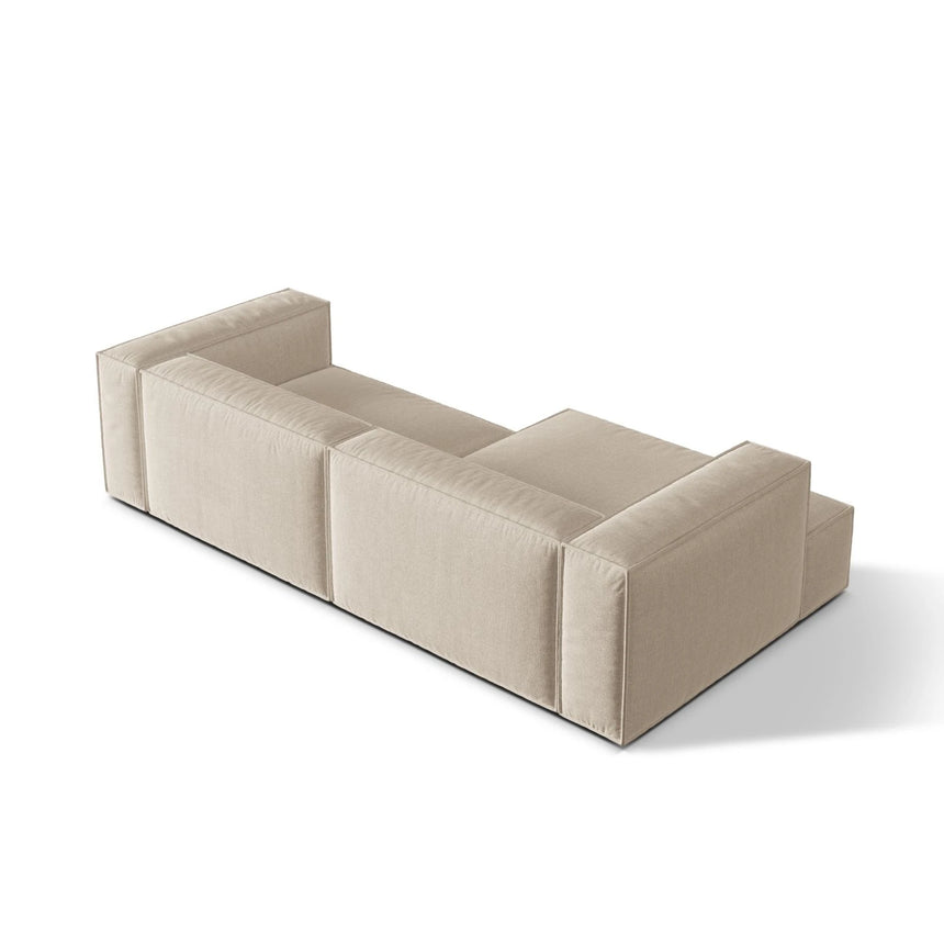 Nuria Ecksofa Links, mit Bezug aus Samt, Boucle oder Strukturstoff, 147x292 cm – Bild 5