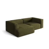 Nuria Ecksofa Links, mit Bezug aus Samt (ParFor) in Moss Green Melange, 147x252 cm – Bild 4