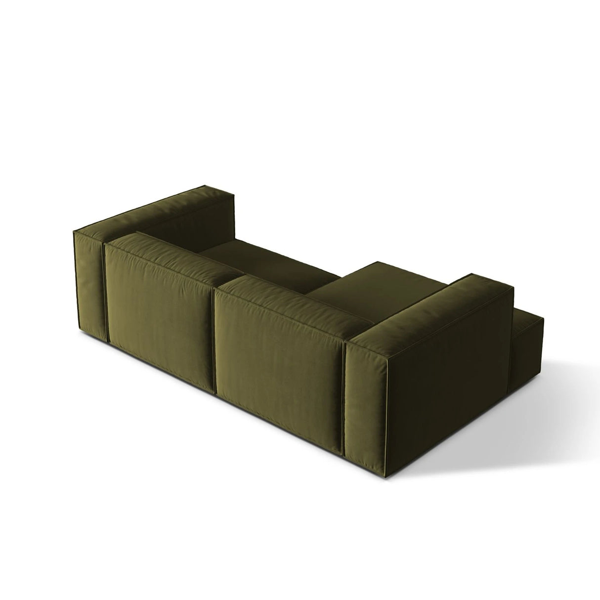 Nuria Ecksofa Links, mit Bezug aus Samt (ParFor) in Moss Green Melange, 147x252 cm – Bild 5
