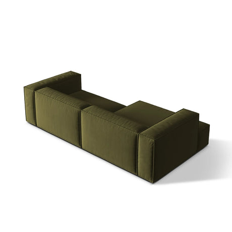 Nuria Ecksofa Links, mit Bezug aus Samt (ParFor) in Moss Green Melange, 147x292 cm – Bild 5