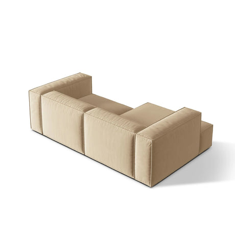 Nuria Ecksofa Links, mit Bezug aus Samt (PariBei) in Nude, 147x252 cm – Bild 5