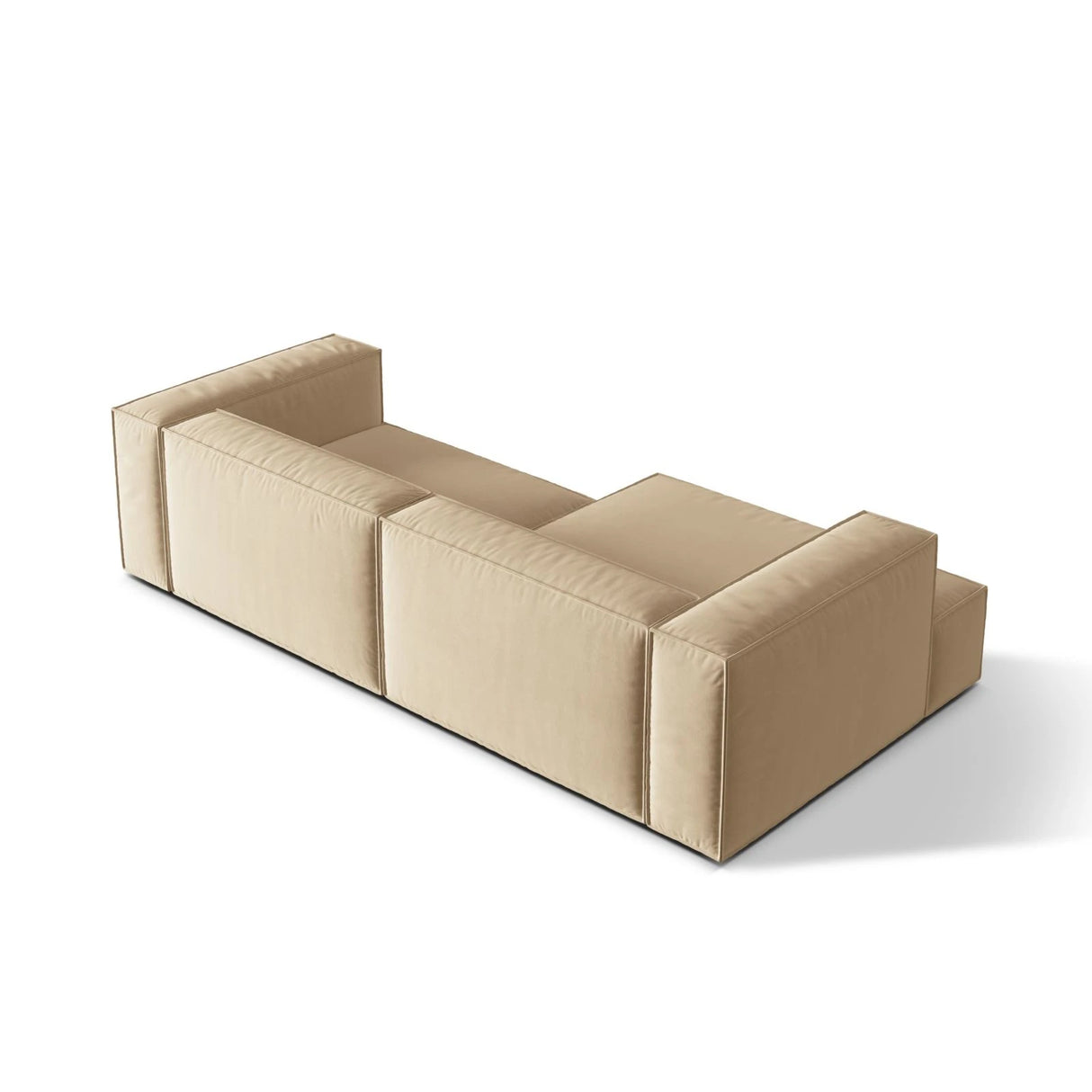 Nuria Ecksofa Links, mit Bezug aus Samt (PariBei) in Nude, 147x292 cm – Bild 5