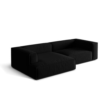 Nuria Ecksofa Links, mit Bezug aus Samt (PariBla) in Schwarz, 147x292 cm – Bild 4