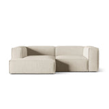 Nuria Ecksofa Links, mit Bezug aus Samt (PariCre) in Beige, 147x252 cm – Bild 1