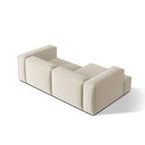 Nuria Ecksofa Links, mit Bezug aus Samt (PariCre) in Beige, 147x252 cm – Bild 5