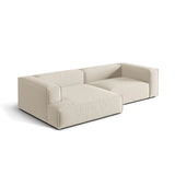 Nuria Ecksofa Links, mit Bezug aus Samt (PariCre) in Beige, 147x292 cm – Bild 4