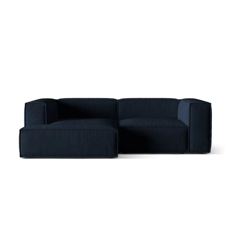 Nuria Ecksofa Links, mit Bezug aus Samt (PariDB) in Dunkelblau, 147x252 cm – Bild 1